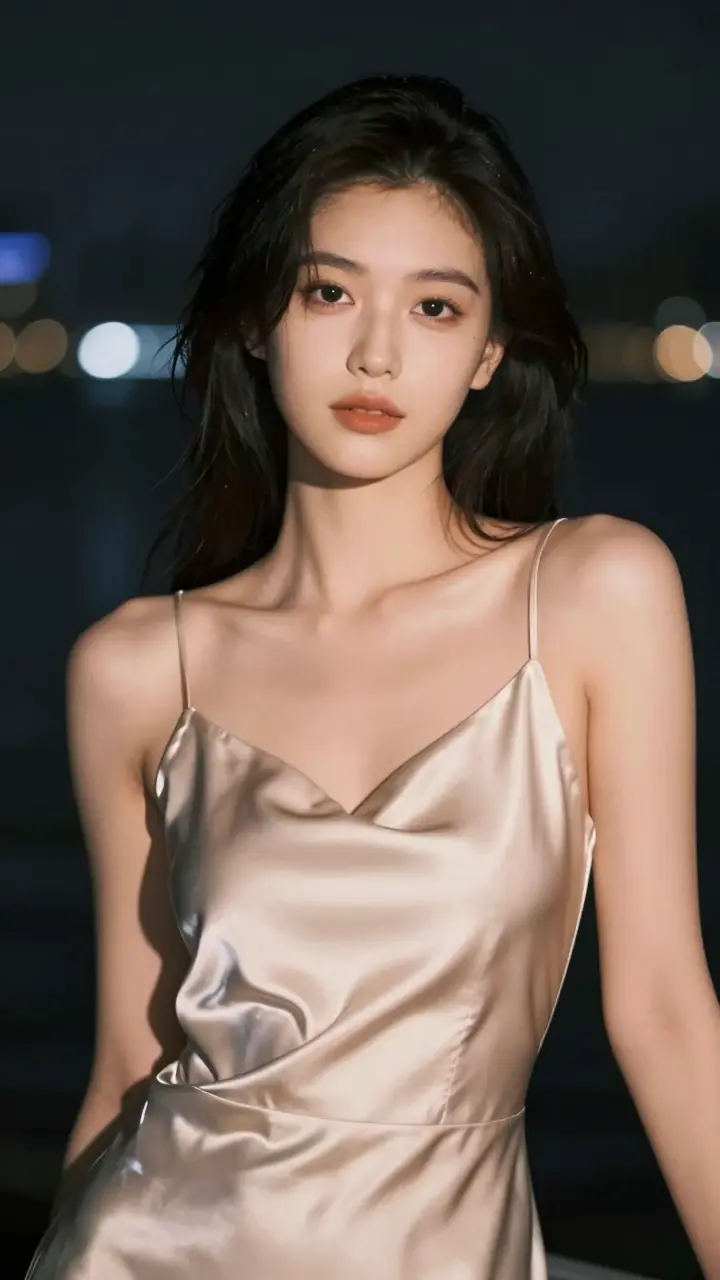 A sweet yet subtly sexy nighttime aesthetic portrait