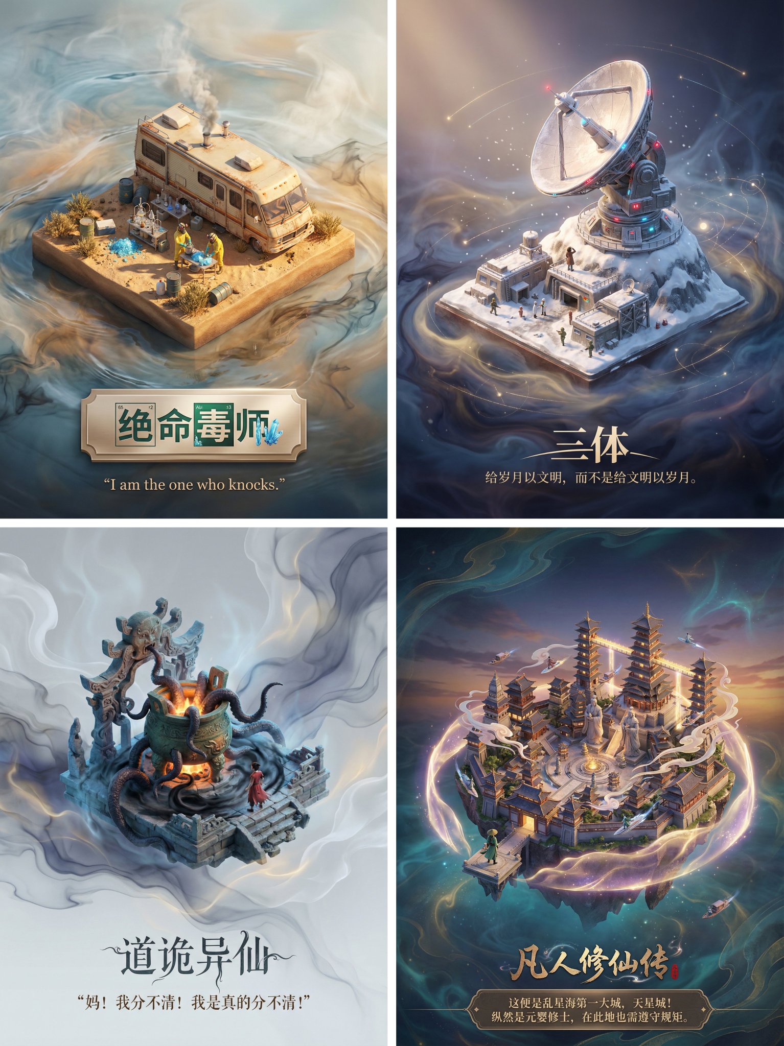 Novel Scene 3D Poster output